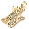 Rack Plating Brass Micro Pave Cubic Zirconia Pendants KK-D535-01N-RS-2