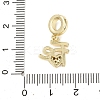 Brass Micro Pave Clear Cubic Zirconia European Dangle Charms KK-B159-06G-3