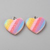 Rainbow Color Opaque Resin Pendants LS-RESI-WH0026-101B-1