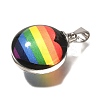 Flat Round 201 Stainless Steel Acrylic Pendants STAS-U036-01P-05-2