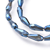 Electroplate Transparent Glass Beads Strands EGLA-L015-FR-A03-2