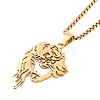 201 Stainless Steel Box Chain Hollow Christian Jesus Face Pendant Necklaces for Women Men NJEW-U005-06G-1