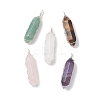 Natural Mixed Gemstone Double Terminal Pointed Pendants PALLOY-JF02058-1