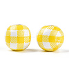 Printed Wood European Beads WOOD-G022-13G-3