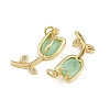 Brass Micro Pave Clear Cubic Zirconia Pendants KK-A269-39G-2