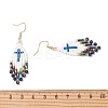 Glass Seed Beads Dangle Earrings EJEW-MZ00737-02-5