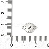 Brass Micro Pave Clear Cubic Zirconia Sun Connector Charms KK-P302-12P-3