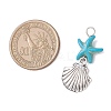 Starfish Dyed Synthetic Turquoise Pendants PALLOY-JF04259-2