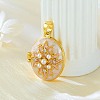 Brass Micro Pave Clear Cubic Zirconia Locket Pendants KK-F912-03G-1