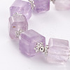 Natural Gemstone Cube Beads Stretch Bracelets BJEW-H542-A-G-3
