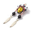 Seed Glass & Synthetic Turquoise Pendant PALLOY-MZ00243-04-3