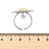 Brass Micro Pave Cubic Zirconia Cuff Rings for Women RJEW-F184-01B-GP-5