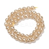 Electroplated Natural Agate Beads Strands G-B191-A07-8mm-07-4