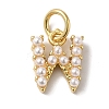 Rack Plating Brass with ABS Plastic Imitation Pearl Charms KK-B092-30W-G-1