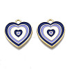 Rack Plating Light Gold Alloy Enamel Pendants ENAM-Q444-014G-RS-1