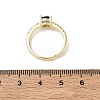 Brass & Round Cubic Zirconia Finger Rings CU-CBA7E55-19G-02-5
