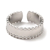 Non-Tarnish 304 Stainless Steel Open Cuff Rings RJEW-Z018-11P-2