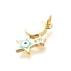 Brass Micro Pave Cubic Zirconia with Evil Eye Enamel Pendants KK-G519-04G-2