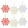 AHADERMAKER 3 Bags 3 Colors Glitter Snowflake Plastic Pendant Decorations AJEW-GA0006-08-1