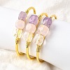 Natural Rose Quartz & Amethyst & Crystal Quartz Beads Cuff Bangles for Women BJEW-Q035-01G-03-1
