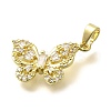 Rack Plating Brass Micro Pave Clear Cubic Zirconia Pendants KK-M309-16G-05-2