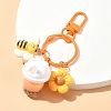 Milk Tea Cup Resin Pendant Decoration HJEW-YW00053-06-1