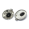 Natural Obsidian Oval Pendants G-Q165-03AS-03-2