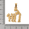 Mother's Day Ion Plating(IP) 304 Stainless Steel Pendants STAS-U002-01G-3