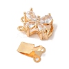 Golden Brass Micro Pave Cubic Zirconia Box Clasps KK-B100-038G-01-2