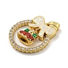 Christmas Brass Micro Pave Cubic Zirconia Pendants KK-H468-01C-01G-2
