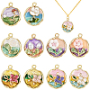 20Pcs 10 Styles Rack Plating Alloy Enamel Pendants ENAM-SC0007-27-1