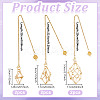 6Pcs 3 Styles 304 Stainless Steel Chain Macrame Pouch Empty Stone Holder Dowsing Pendulums HJEW-UN00066-3