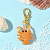 Crayfish Glass Seed Beads Pendant Decorations HJEW-MZ00352-02-2