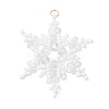 3Pcs 3 Colors Glass Seed Beaded Snowflake Pendants PALLOY-MZ00890-2