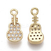 Brass Micro Pave Clear Cubic Zirconia Charms KK-S355-015-NF-1