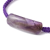 Adjustable Tube Natural Gemstone Braided Bracelets for Women BJEW-JB11006-02-3
