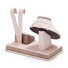 Wooden Clovered with PU Leather Jewelry Displays ODIS-F005-02D-4