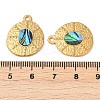 304 Stainless Steel Natural Paua Shell Pendants STAS-L288-05G-01-3