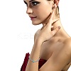 Flat Round Alloy Rhinestone Link Bracelets WGFE8E3-01-2