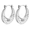 Non-Tarnish 304 Stainless Steel Hoop Earrings PW-WG38004-16-1