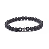 2Pcs Natural Lava Rock Stretch Bracelets Set BJEW-JB08673-01-5