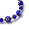 Handmade Evil Eye Lampwork & & Glass Beads Stretch Bracelets for Men Women BJEW-JB12368-4