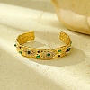 304 Stainless Steel Natural Malachite Cuff Bracelets BJEW-U009-01G-01-1
