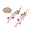Independence Day Alloy Enamel Star Tassel Dangle Earrings EJEW-TA00188-4