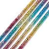 Rainbow Color Electroplate Non-magnetic Synthetic Hematite Beads Strands G-L489-F03-1