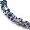 Natural Weathered Agate(Dyed) Round Beaded Stretch Bracelet BJEW-JB08363-02-4