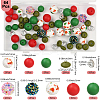 64Pcs Round & Rondelle Food Grade Eco-Friendly Silicone Beads SIL-SP0001-19G-2