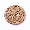 Handmade Reed Cane/Rattan Woven Beads WOVE-X0001-14-2