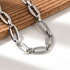 304 Stainless Steel Oval Link Chains Bracelets for Men & Women BJEW-D042-34P-2