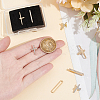 5Pcs 5 Style Cross Shape Zinc Alloy with Rhinestone Watch Band Studs and Watch Band Charms FIND-UN0003-40-4